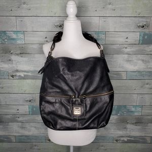 Dooney & Bourke Black Leather Zipper Shoulder Bag